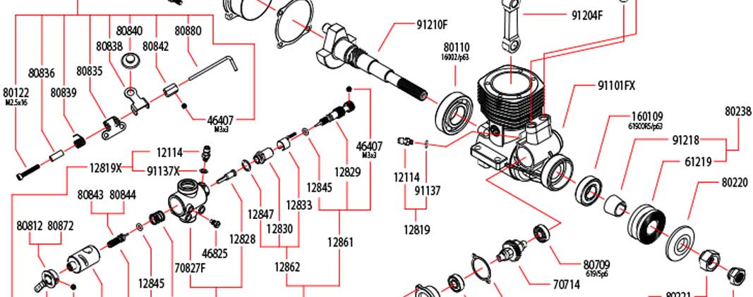 nitro rc engine parts